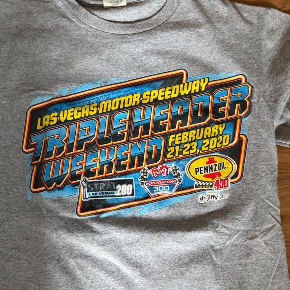 2020 Las Vegas Motor Speedway NASCAR Triple Header Tee Small
